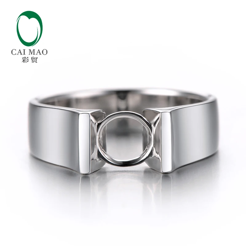 Caimao 6 мм круглая огранка Semi Mount Установочное кольцо 18K Белое Золото Помолвочные