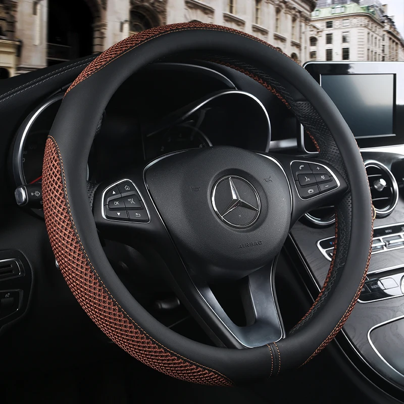 2019 новости кожаный чехол рулевого колеса автомобиля Нескользящая Вентиляция для