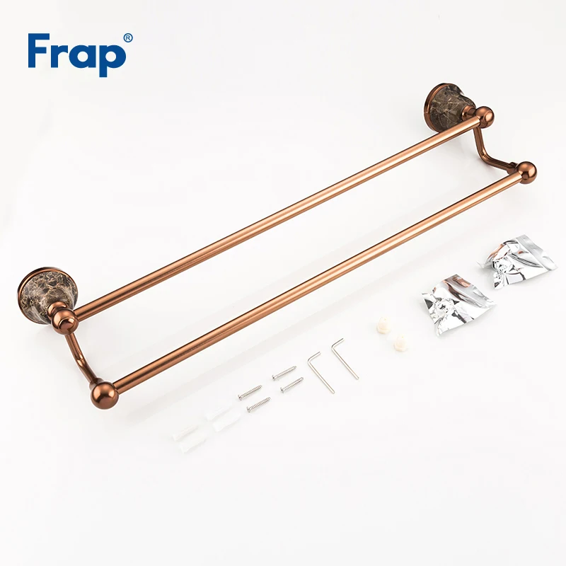 Frap новый алюминиевый двойной держатель для полотенец розового и золотого цвета