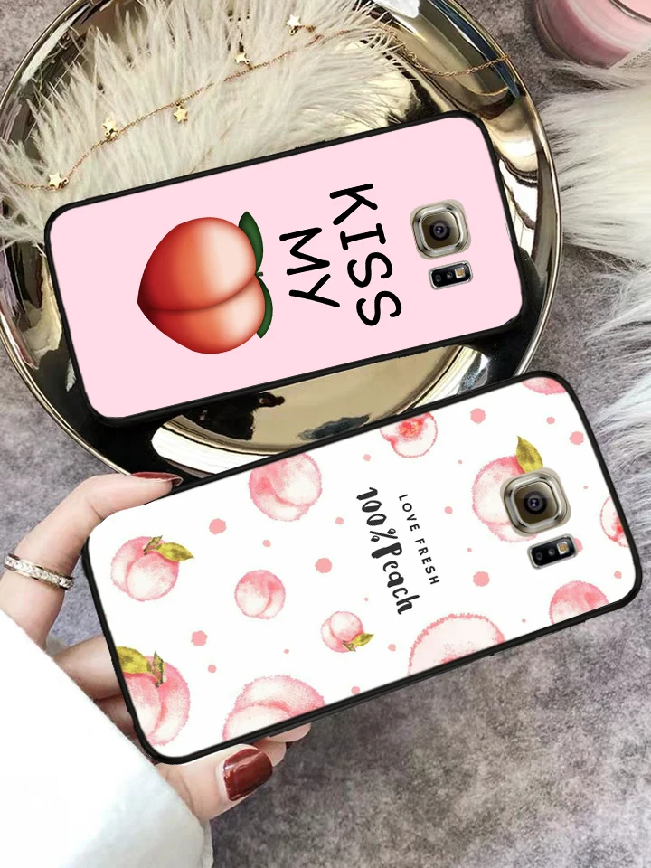 Розовый персиковый силиконовый чехол для Samsung S6 Edge S7 S8 Plus S9 S10 S10e M10 M20 M30 M40|Бамперы| |