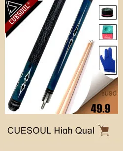 Cuesoul бильярдный Интимные аксессуары 3 шт. кий Совет и Инструменты для Снукер Диаметр 14 мм 9 Слои Запеченный Свинья кожа