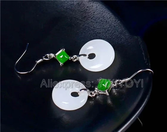 Красивые серьги-Крючки из стерлингового серебра 925 пробы с зеленым белым