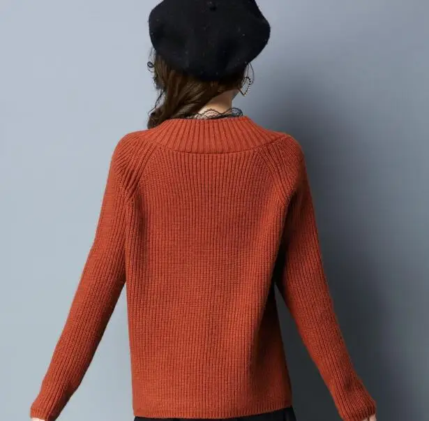 Sweater Women Pullover Long Sleeve Knitted jumper Sexy Tops Winter Women's Sweaters Knitwear Pull Femme 2019 | Женская одежда