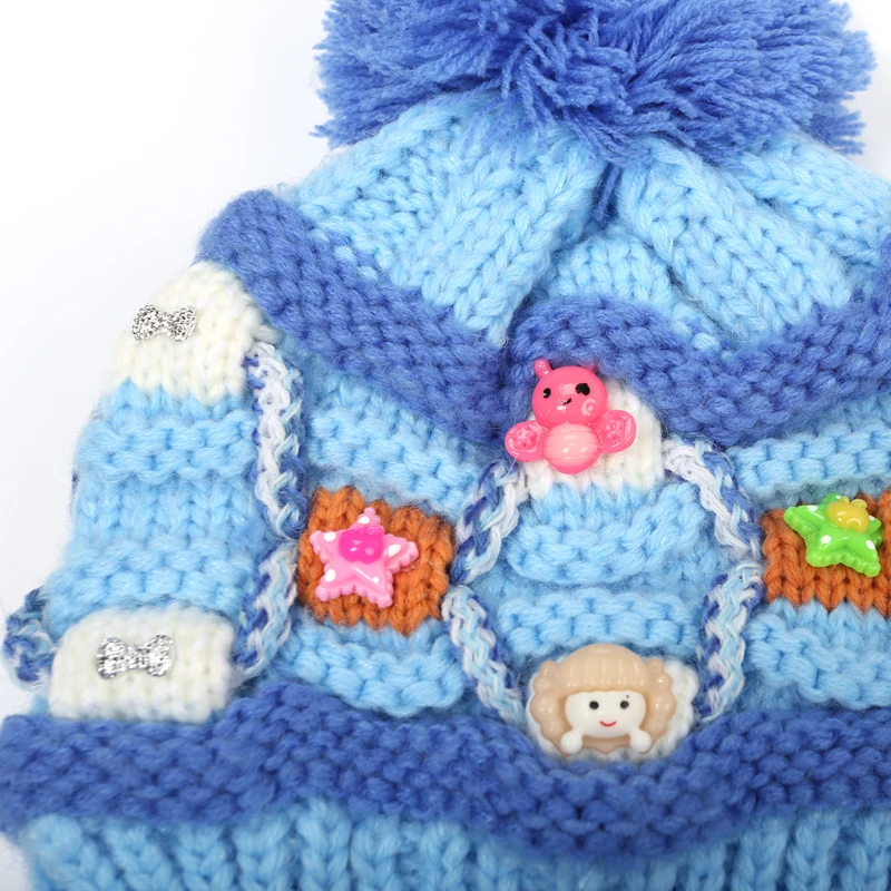 Зимние шапки для девочек Пом Hat Дети Теплую шапку детские Теплый Дизайн Мягкая