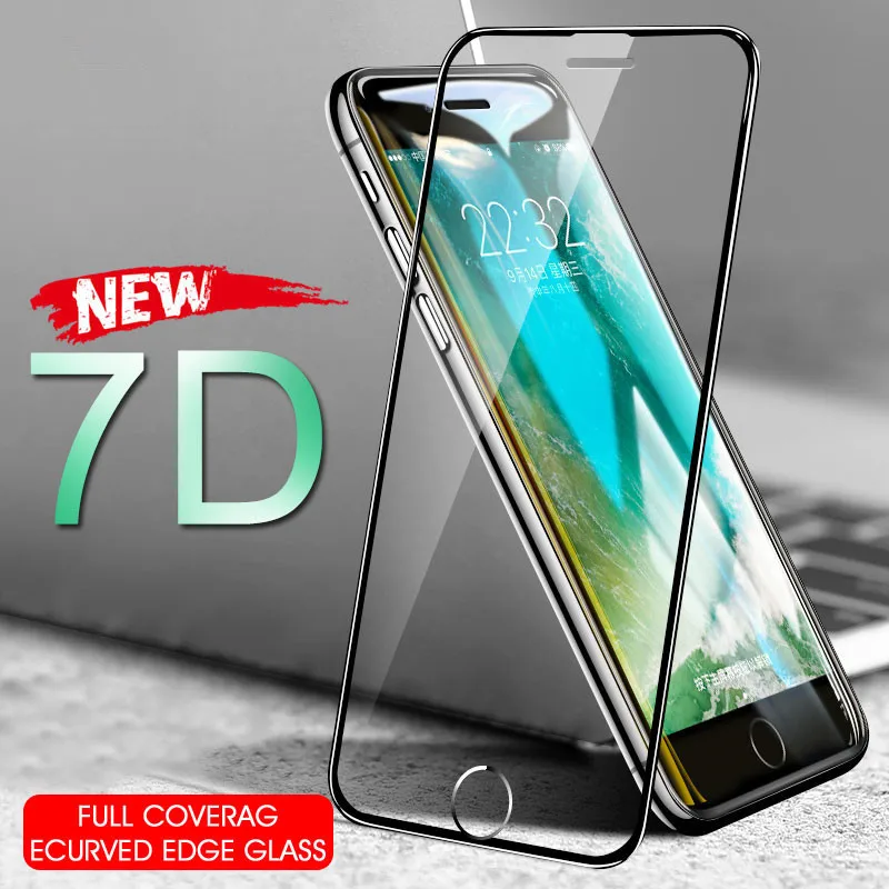 2 шт 20D Защитное стекло для iPhone 7 8 X XS 6 6S Защита экрана полное покрытие защитная