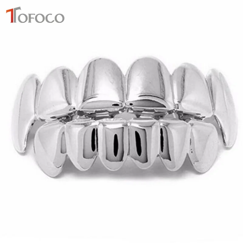 TOFOCO 4 цвета золотые зубы Grillz верхние и нижние грили хип-хоп зуб стоматологический