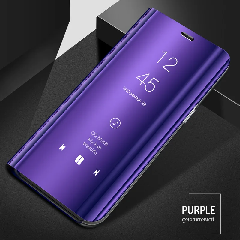 Flip Stand Mirror Case For OPPO Realme X2 Pro 5 3 R11Plus R17 A71 A83 R15 Find X Reno 2Z Clear PU Leather Cover Fundas |