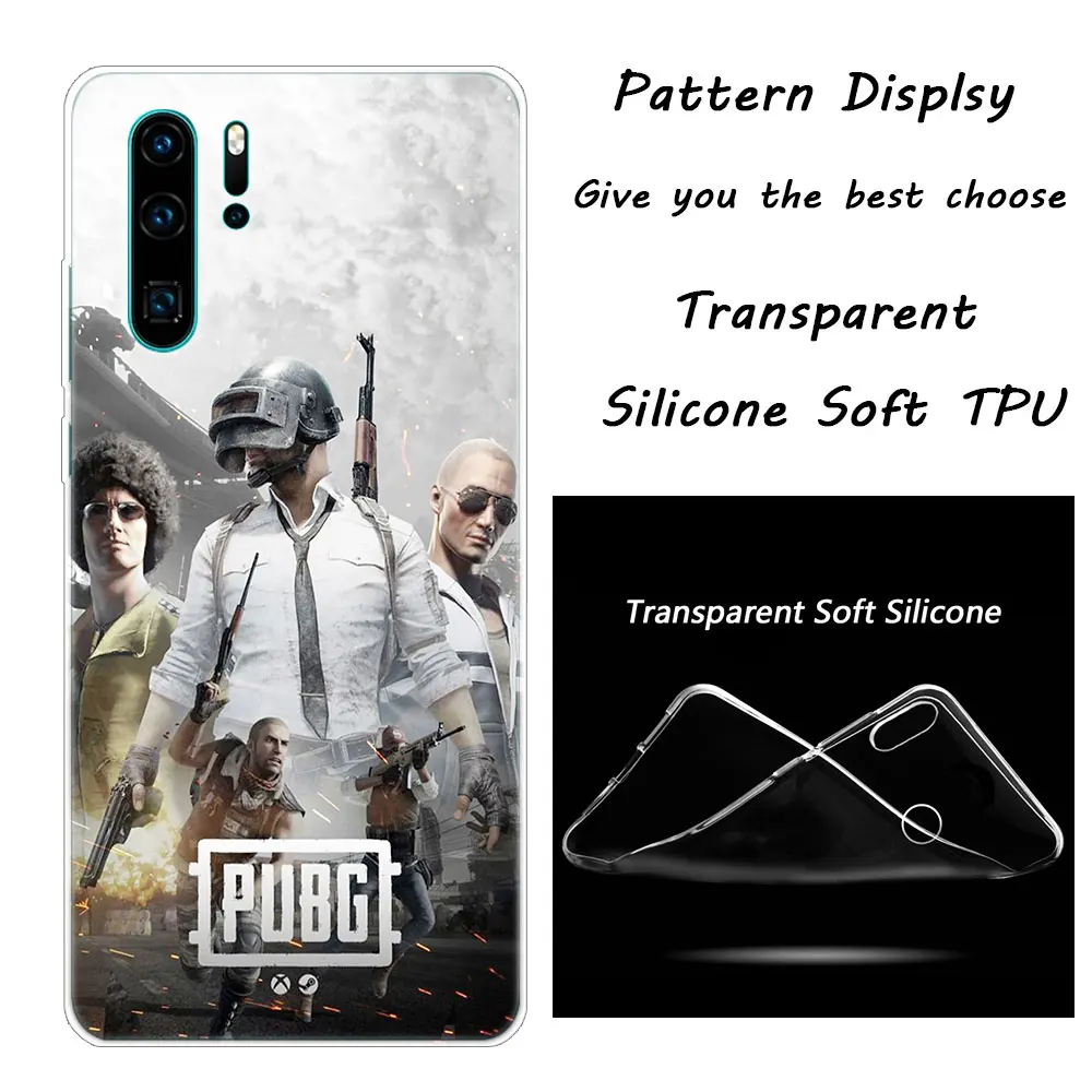 Горячий pubg игровой Мягкий силиконовый чехол для телефона huawei P30 P20 Pro P10 P9 P8 Lite P Smart Z Plus NOVA 3 3i Модный чехол