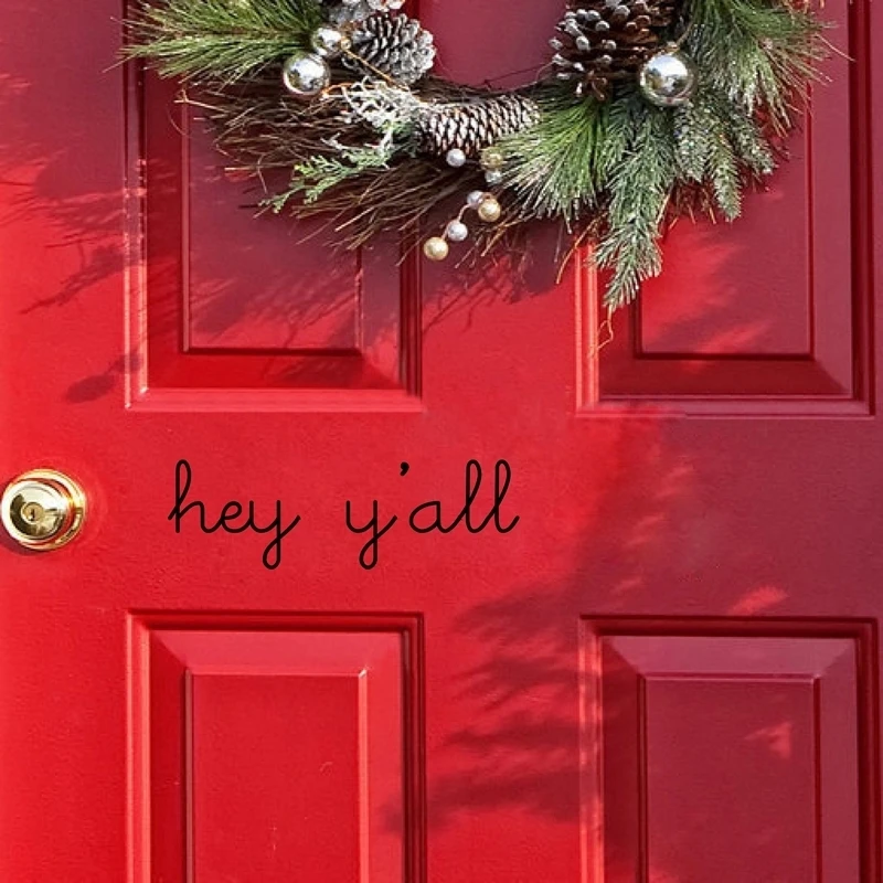 vinyl wall stickers door decor home welcome decal sign lettering words -hello hey yɺll - -f2057 | Обустройство дома