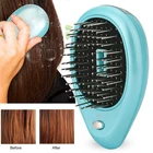 Портативная электрическая ионная вибрационная мини-щетка для волос, расческа для волос, массажер головы, волшебная широкая зубная расческа, инструмент для укладки волос