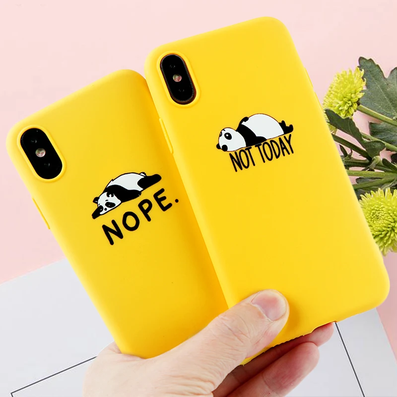 Милые чехлы для телефонов с пандой IPhone X XS MAX XR 8 7 6 s Plus модные мягкие силиконовые