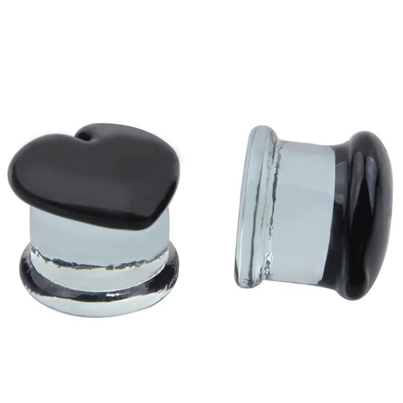 1 пара стеклянных вкладышей в форме сердца украшения для пирсинга 5 16 мм|body