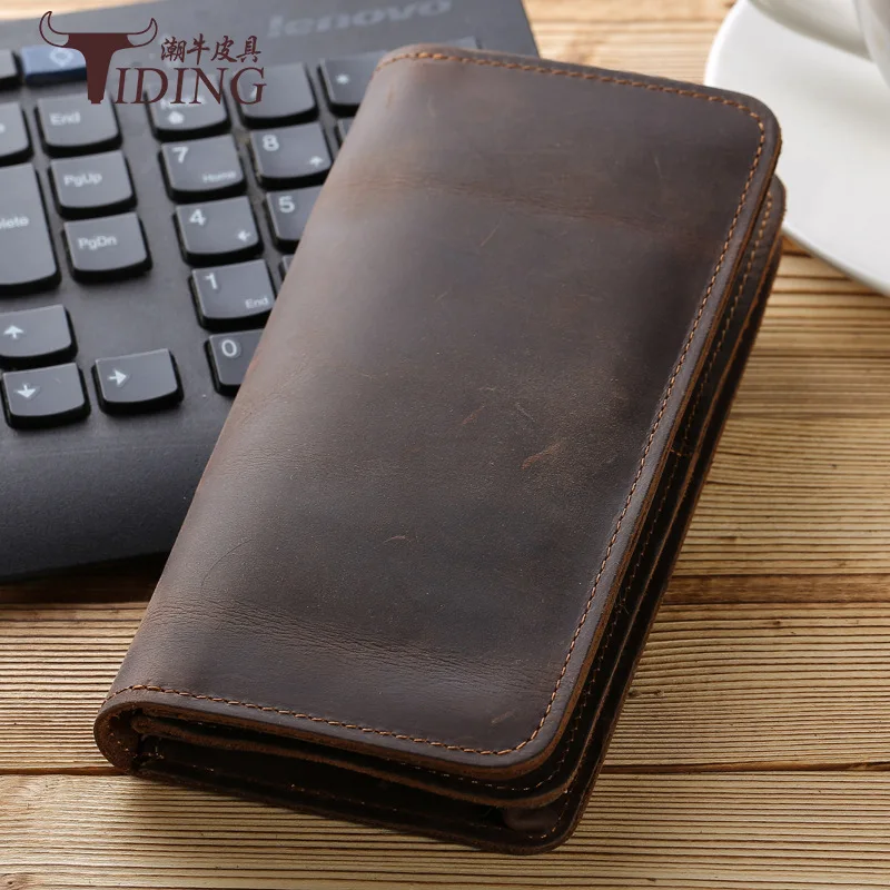 Кошелек tiding мужской из натуральной кожи|leather men's long wallet|men walletlong wallet |