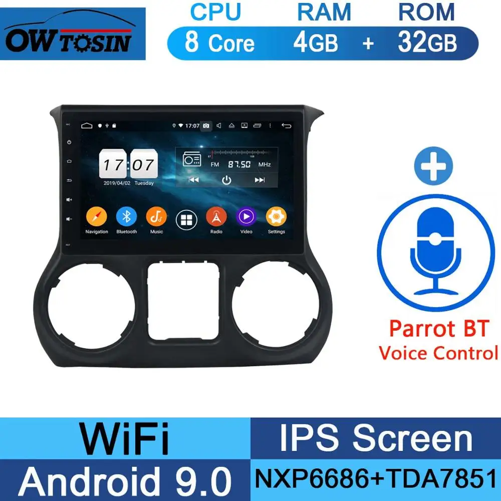 32G Parrot BT 10," ips 8 ядерный 4G+ 64G Android 9,0 для Jeep Wrangler 3 JK 2011 2012 2013 автомобильный dvd-плеер радио gps Parrot BT - Цвет: 32G Parrot BT