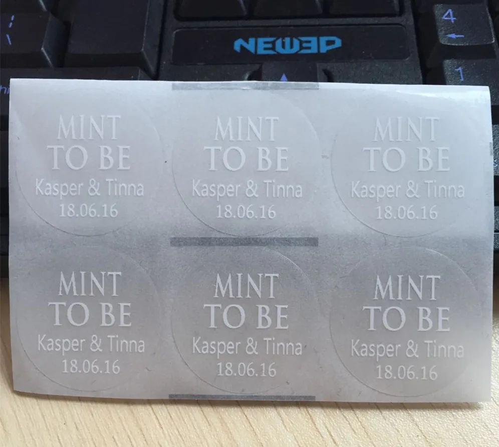 Персонализированные индивидуальные наклейки для свадьбы мятного цвета 3 см|print