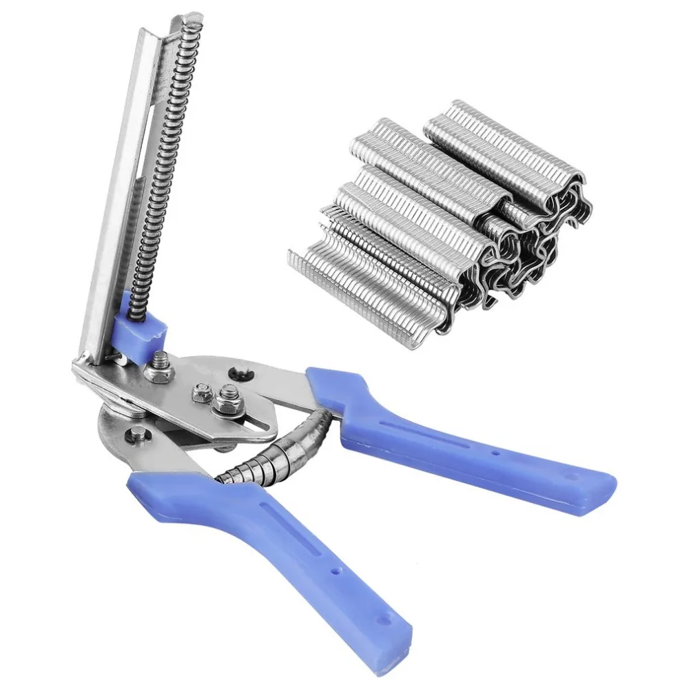 Pigeon Rabbit Fox Cage Semi-Automatic Assembling Tool General M Forceps Poultry Fastening Clamp With 600PCS M-Type Nails | Инструменты