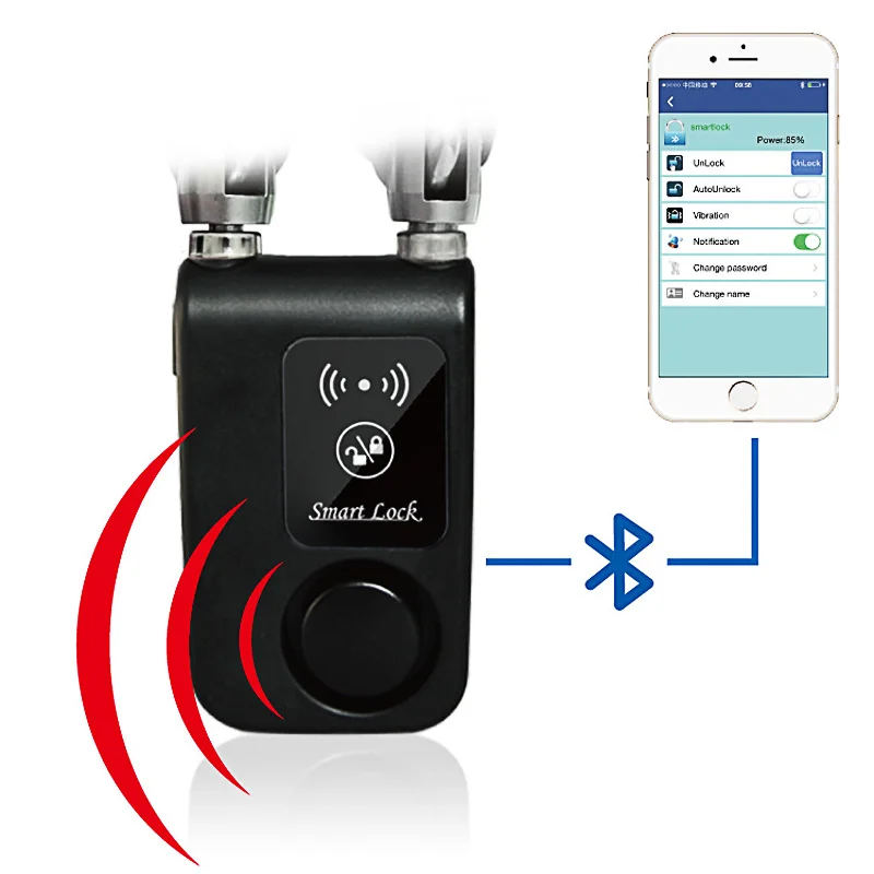 Bluetooth 4 0 Противоугонная сигнализация умный замок велосипедный | Спорт и