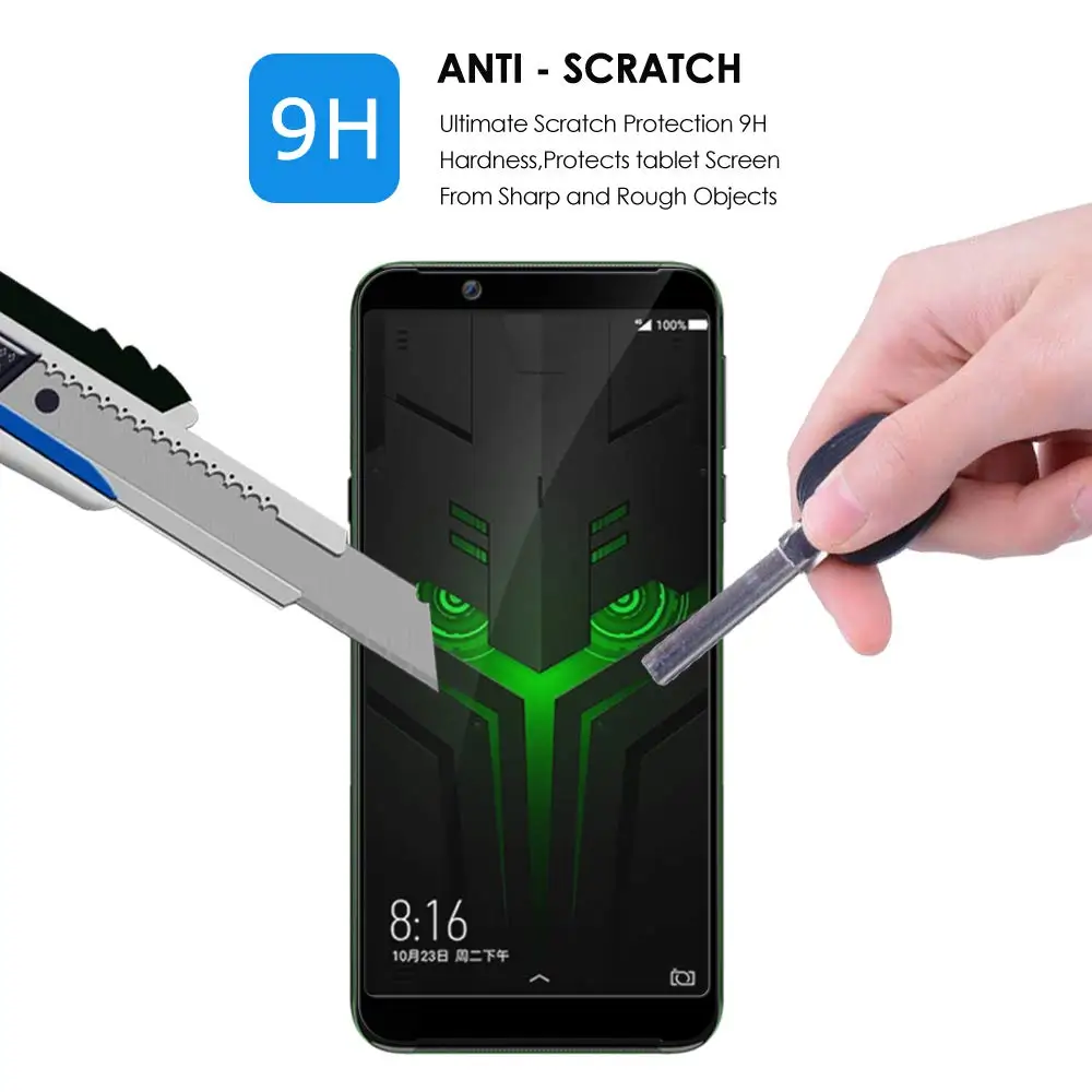 Закаленное стекло 5D 9H с полным покрытием для Xiaomi Black Shark 1 2 Защита экрана Helo
