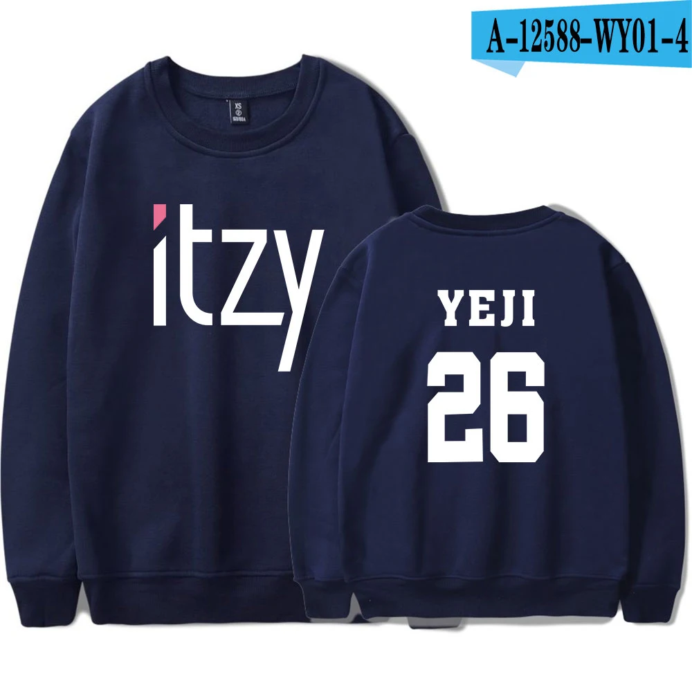 Новая Мода Kpop Itzy толстовки с принтом для мужчин женщин монолитным Толстовка повседневное О образным вырезом длинным рукавом унисекс Harajuku - Цвет: 30