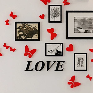 Romantic Butterfly Frame Acrylic 3D wall stickers Creative combination Photo wall decoration DIY art wall decor stickers