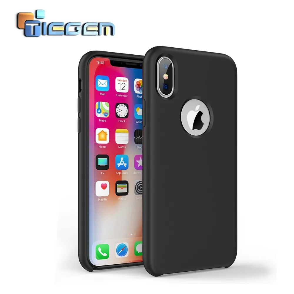 Чехол TIEGEM из жидкого силикона для iPhone Xs роскошный противоударный защитный чехол