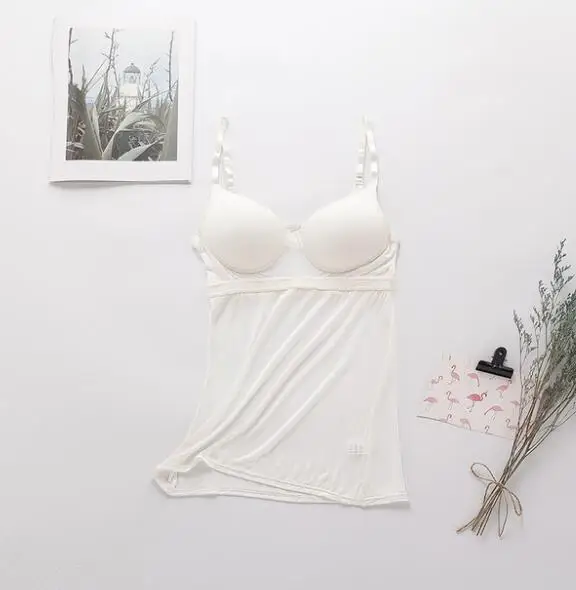 white 1 шт. шелк Женский мягкий бюстгальтер без косточек Camisole Cami ТРУБА Топ SS011 - Color: white