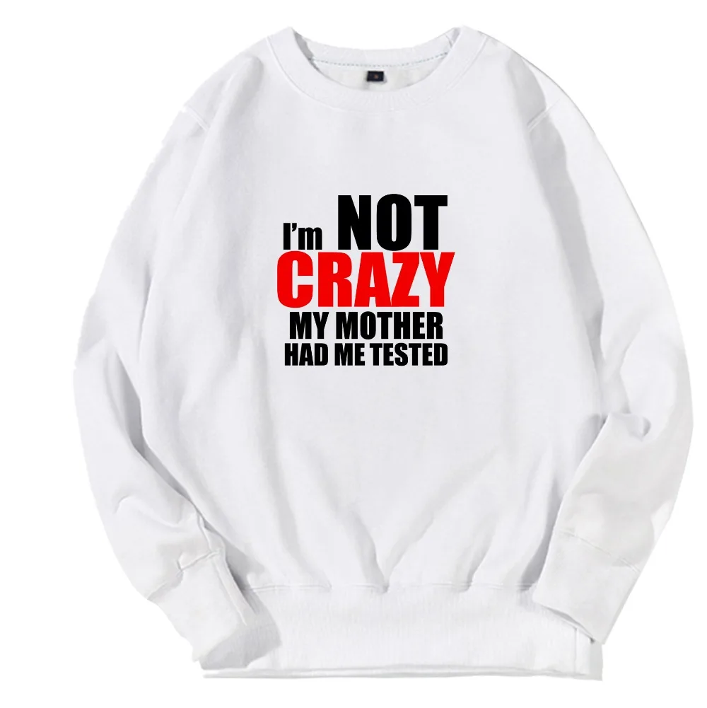 Флисовый Свитшот ZIIART с надписью I'm Not Crazy и Crazy|Женские толстовки свитшоты| |