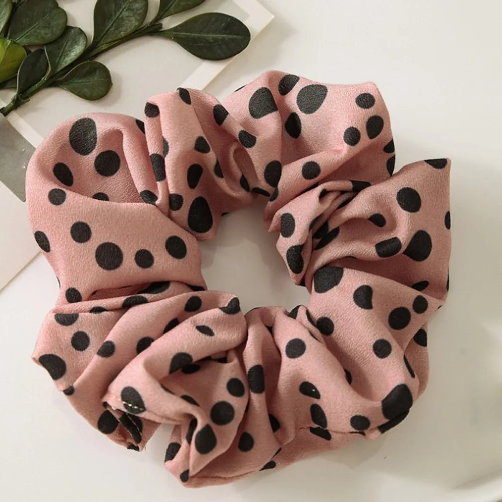 Pink Dot Новые весенние цветочные резинки для волос, держатель для конского хвоста, мягкие эластичные резинки для волос, Винтажные эластичные ленты для волос для девочек, аксессуары - Цвет: Pink Dot