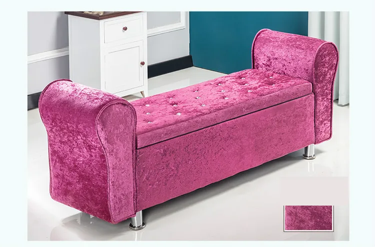 Multifunctional Storage Stool Chair Bedroom Bed End Stool Storage Bench Fabric Shoe Bench Household Sofa Bench Pouf Taburete