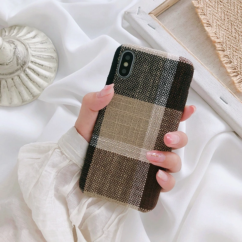 Модные Винтаж Красный волосатые плед Чехол для iPhone 7 8 плюс 6 6s X Xs Max Xr 10 Рождество