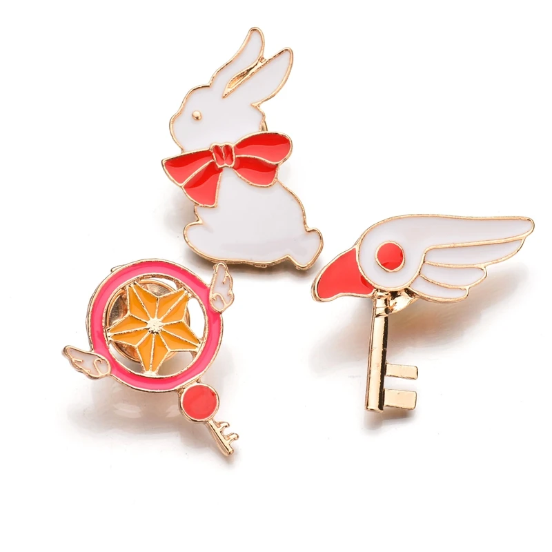 MissCyCy Сейлор Мун мультфильм серии женские брошки Звезда ключ птица кролик форма