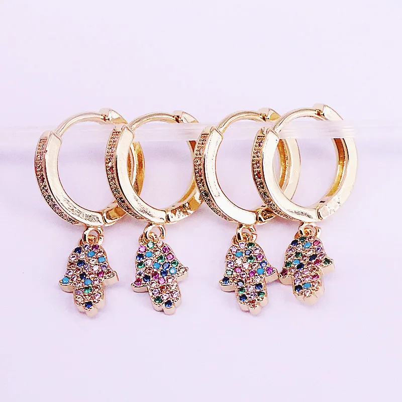 5 пар смешанный стиль позолоченные радужные серьги с фианитом и стразами