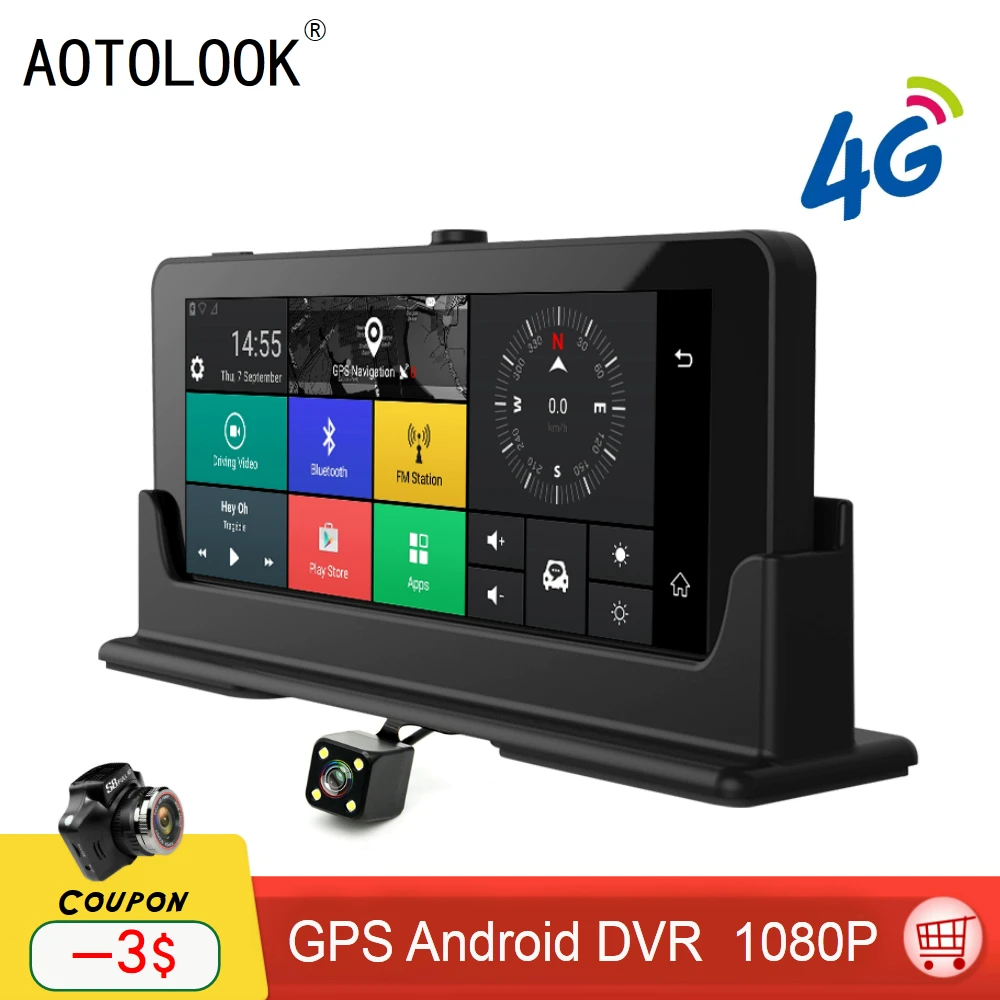 AOTOLOOK T807 4 г 7 дюймов ультра тонкий портативный gps навигатор Android Bluetooth ADAS HD 1080 P