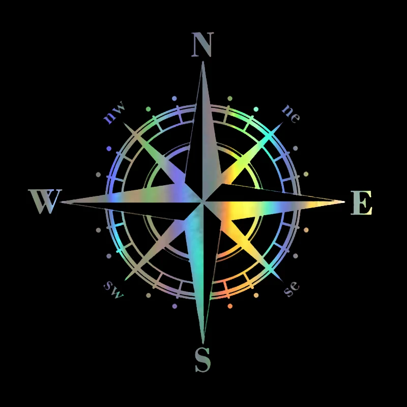 Автомобильная наклейка NSWE Compass 15 см * веселая на авто Светоотражающие лазерные 3D