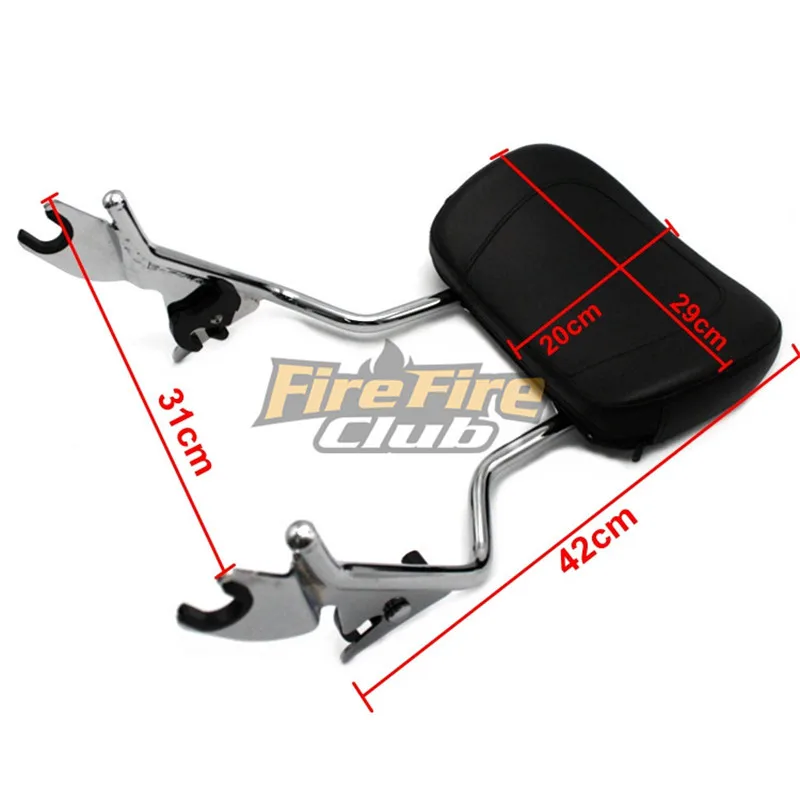 Черный Сисси Бар пассажира съемная спинка w/Pad для Harley Touring Road Street Glide FLHR FLHX FLHT FLTR 2009