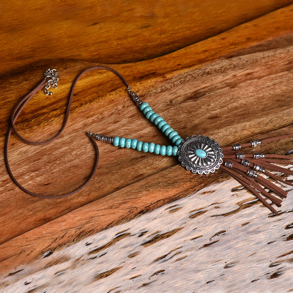 В богемном стиле с бахромой Женское Ожерелье бохо Винтаж серебрянная шейка