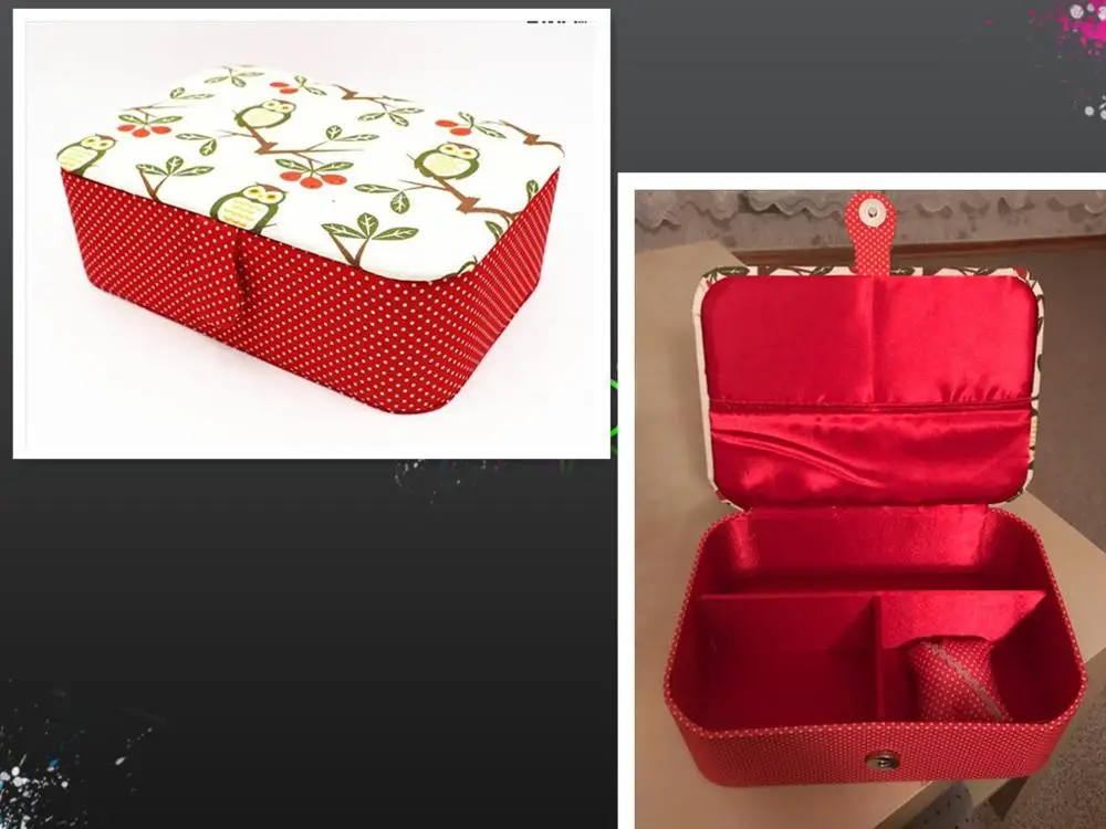 A-empty box Аксессуары для дома, свадебная тканевая швейная коробка, свадебное приданое, набор для шитья 33 швов, игольчатая лента, ножницы, многофункциональные нити - Цвет: A-empty box