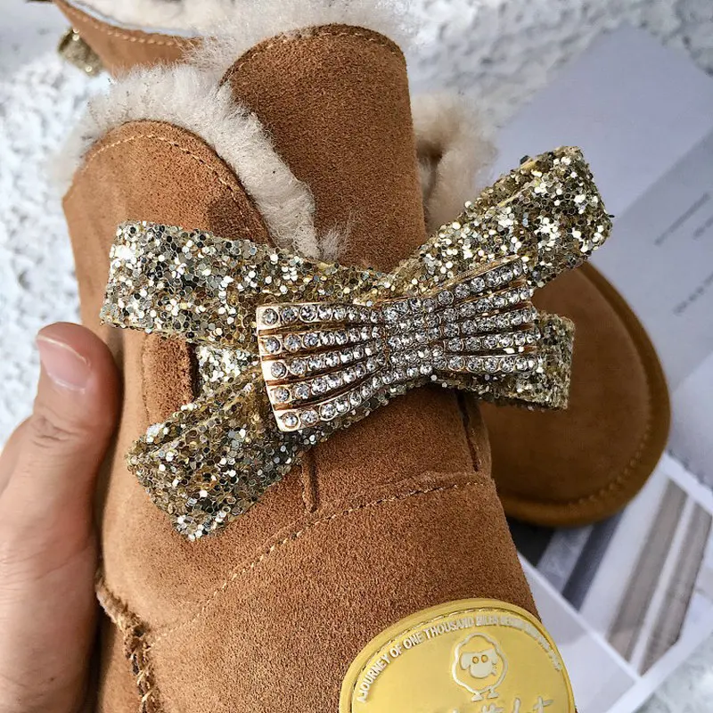 Sianie Tianie Натуральная кожа Корова замша женские зимние шоу с натуральной шерстью