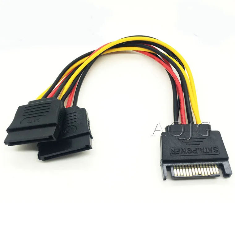 Универсальный SATA 15 Pin Male To 2 Female Power HDD разветвитель соединительный кабель для ПК