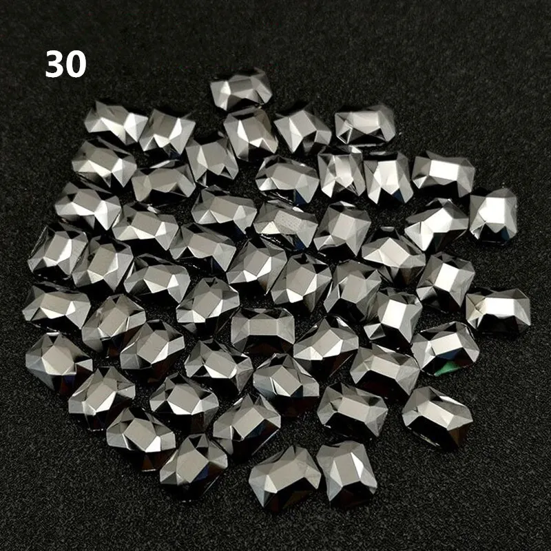 30 6 мм* 8 мм 20 шт восьмиугольная квадратная Flatback Хрустальная 3d-украшения для ногтей очаровательные бриллианты ювелирные изделия DIY маникюр дизайн аксессуар - Цвет: 30