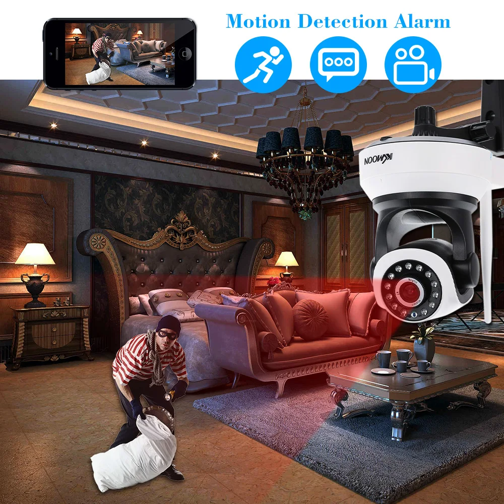 KKmoon®720P Мегапиксельная Беспроводная Wi Fi панорама наклон Сеть IP облачная камера