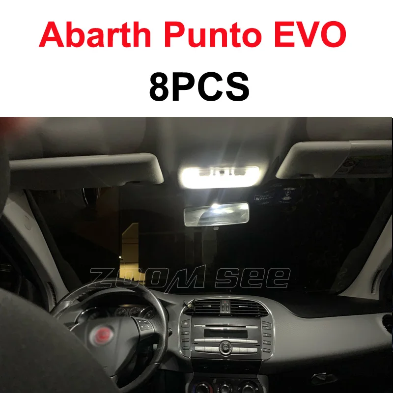 Punto EVO - 8PCS Идеальный белые светодиодные с Canbus лампы для чтения Интерьер Чтение ЛАМПОЧКА комплект для Abarth 500 595 695 500C 595C 695C Grande Punto EVO Punto - Испускаемый цвет: Punto EVO - 8PCS