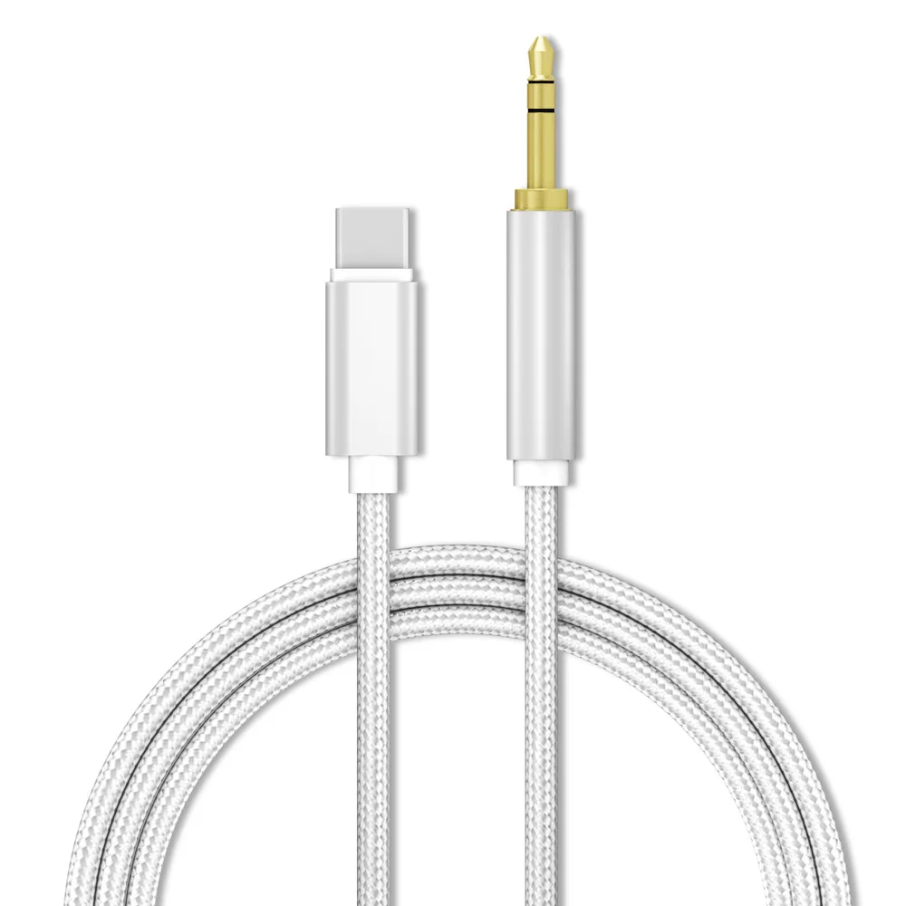 Type-C silver Аудиокабель с разъемом типа C до 3,5 мм, адаптер для USB C с разъемом типа c, Aux кабель для автомобильного динамика, для samsung Note 10 Plus, для HUAWEI, Xiaomi - Цвет: Type-C silver