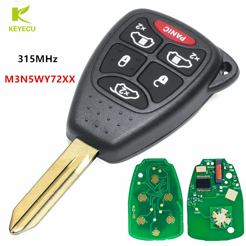 Ключ зажигания KEYECU 315 МГц для Chrysler Town & Country DODGE Grand Caravan 2004 2007 FCC: M3N5WY72XX|Ключ от авто| |