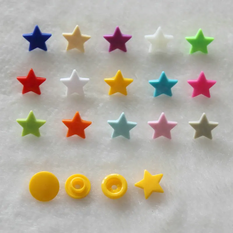 150 Sets of KAM Plastic Snap Button Baby Diapers with Mixed Five-pointed Star Type - 15 Colors image 2