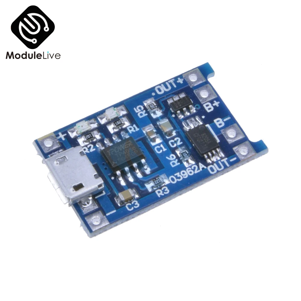 10 шт. Micro USB 5 в 1 а 18650 TP4056 модуль зарядного устройства литиевой батареи зарядная