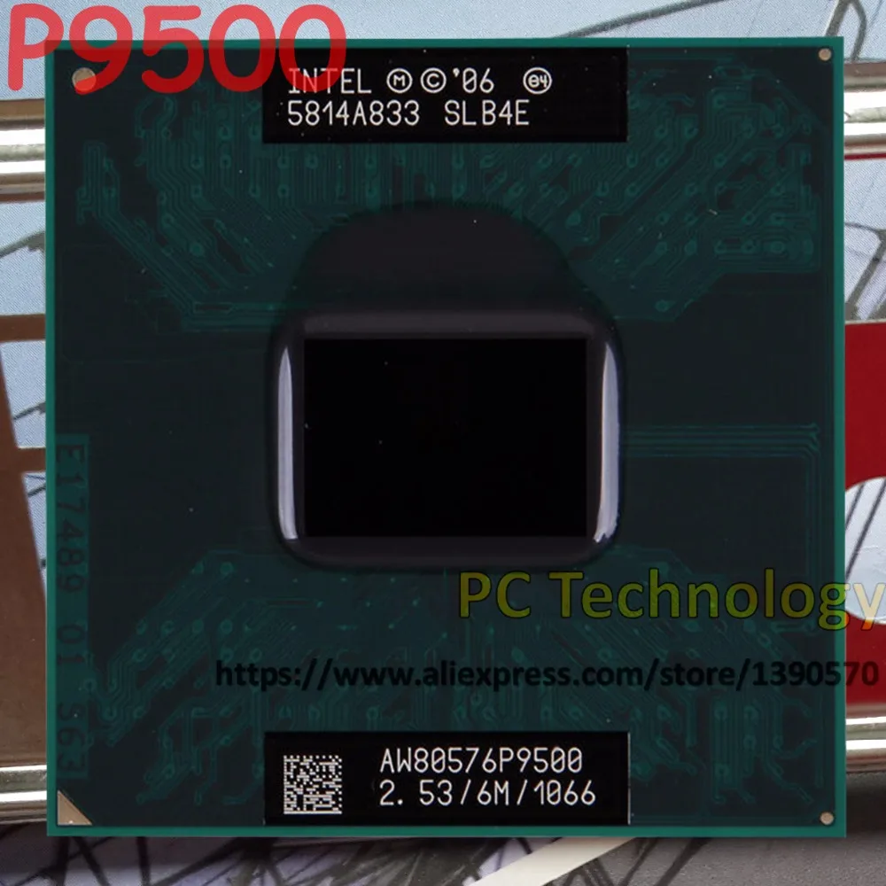 Оригинальный процессор Intel Core 2 Duo P9500 53G 6M 1066 МГц разъем p для ноутбука SLGE8 SLB4E