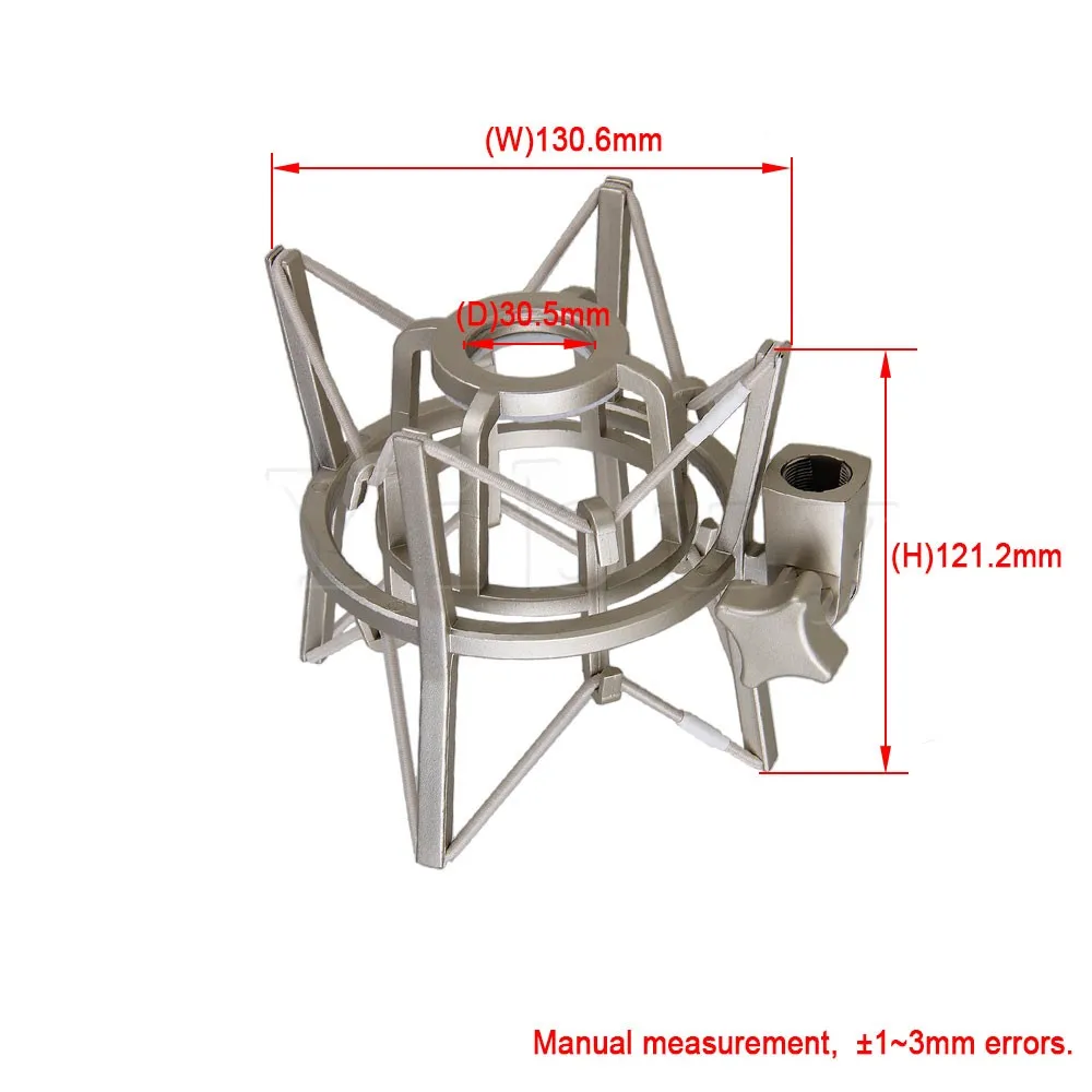 Yibuy Серебряный пластиковый большой размер квадратный Паук ShockMount держатель для Newman U87