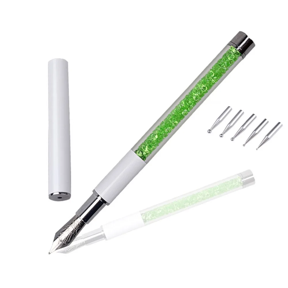 Флейта для рисования новая ручка дизайна ногтей с 5 искусственными элементами