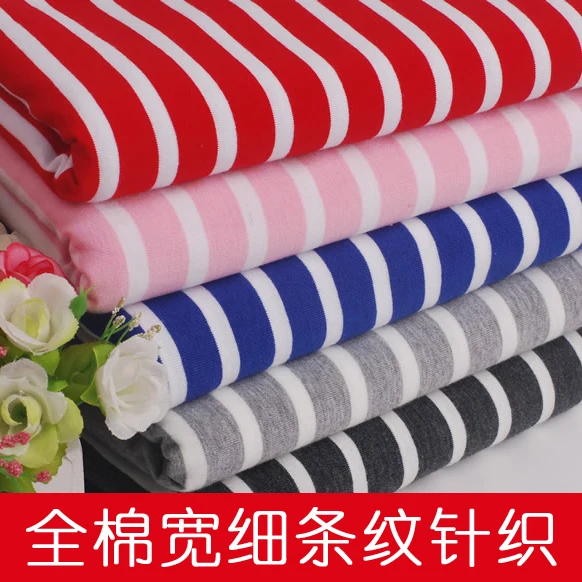 Sell DIY fabric width pinstripe cotton knitted lycra play T-shirt leggings clothing in all directions | Дом и сад